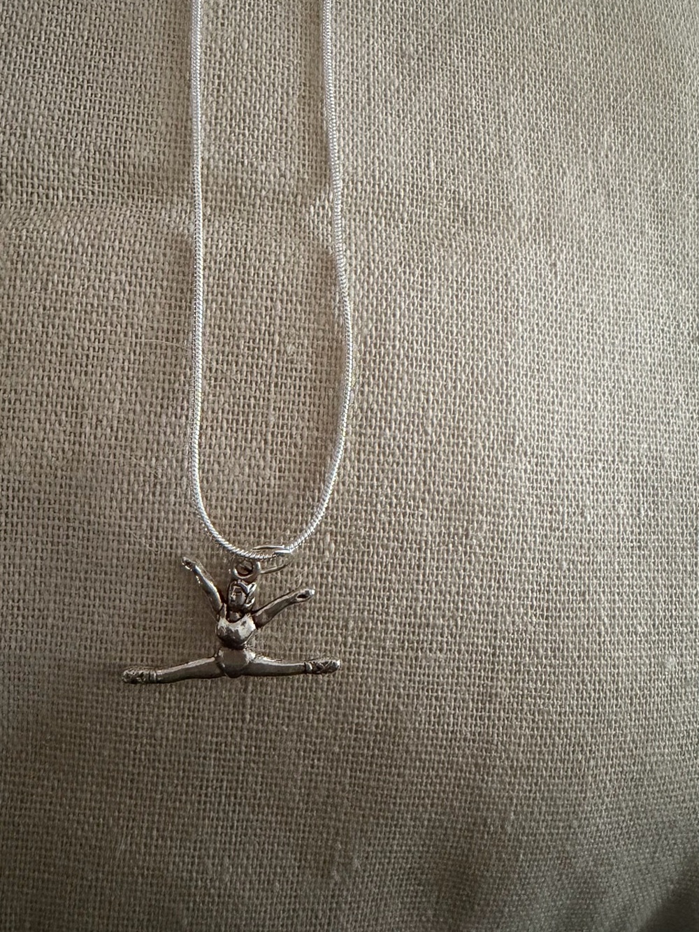 Silver Ballet Dancer Pendant Necklace - Women Jewelry